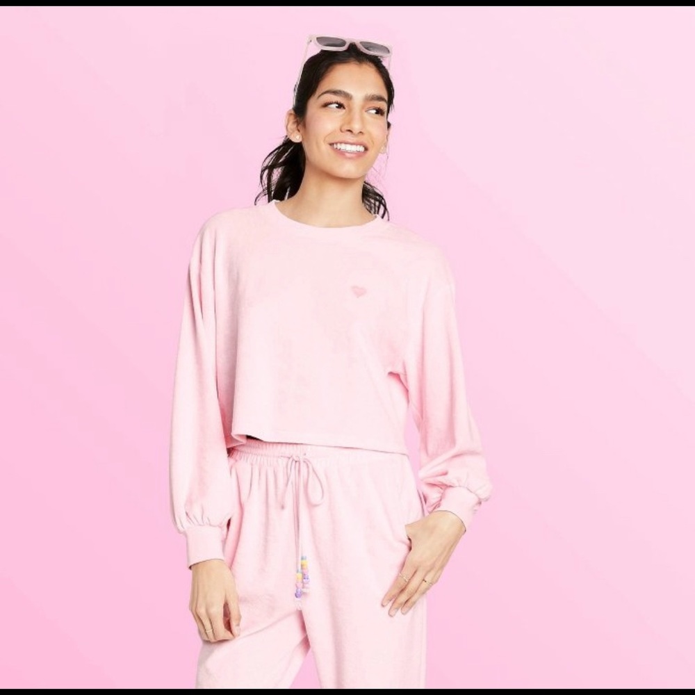 Stoney Clover Ln x Target pink cropped sweatshirt Medium